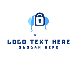 Protection - Cloud Circuit Lock logo design