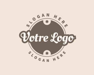 Retro Cursive Business Badge Logo