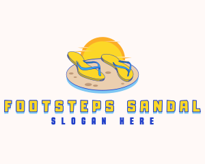 Tropical Beach Slippers logo design