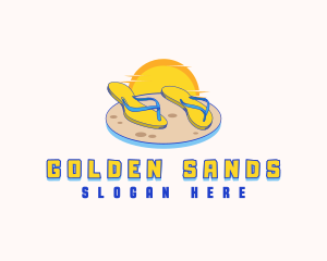 Sand - Tropical Beach Slippers logo design