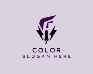 Podcast - Flash Mic Media Podcaster logo design