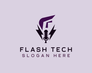 Flash - Flash Mic Media Podcaster logo design
