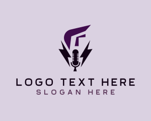 Interview - Flash Mic Media Podcaster logo design