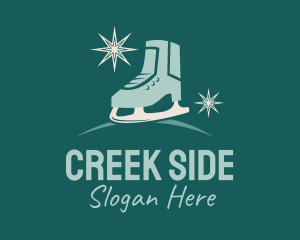 Christmas Ice Skating Shoe Logo