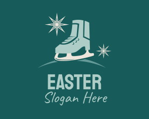 Christmas Ice Skating Shoe Logo