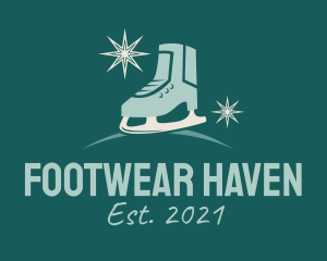 Christmas Ice Skating Shoe logo design