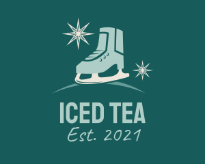 Christmas Ice Skating Shoe logo design