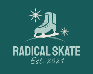 Christmas Ice Skating Shoe logo design