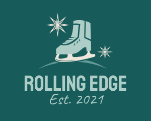 Skating - Christmas Ice Skating Shoe logo design