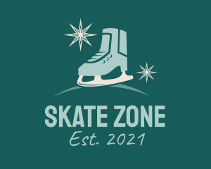 Christmas Ice Skating Shoe logo design
