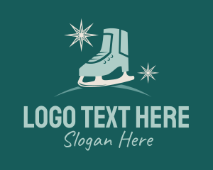 Christmas Ice Skating Shoe Logo