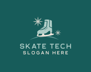 Christmas Ice Skating Shoe logo design