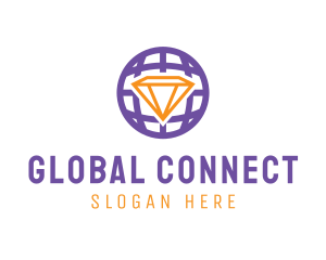 International - International Diamond Globe logo design