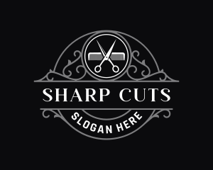 Scissors - Scissors Comb Barbershop logo design