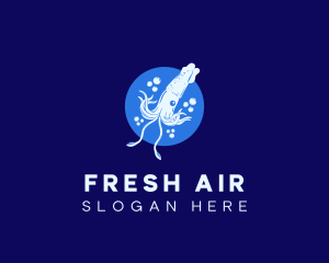 Fresh Ocean Squid logo design