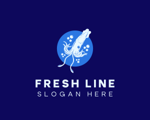 Fresh Ocean Squid logo design