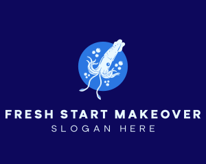 Fresh Ocean Squid logo design