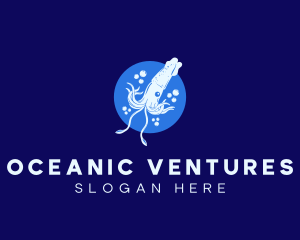 Fresh Ocean Squid logo design