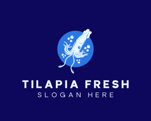 Fresh Ocean Squid logo design