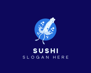 Fresh Ocean Squid logo design