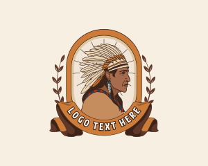 Badge - Native American Chief logo design