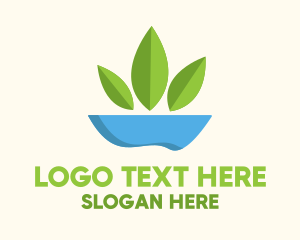 Organic - Green Leaves Water logo design
