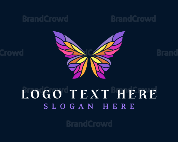 Butterfly Stained Glass Wing Logo