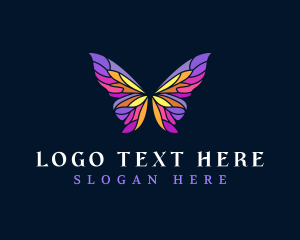 Butterfly Stained Glass Wing Logo