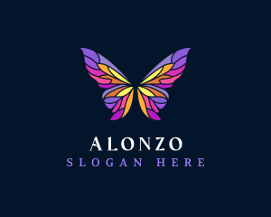 Butterfly Stained Glass Wing logo design