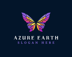 Butterfly Stained Glass Wing logo design