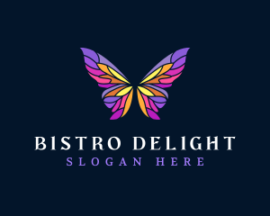 Butterfly Stained Glass Wing logo design