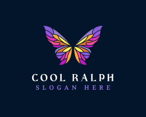 Butterfly Stained Glass Wing logo design