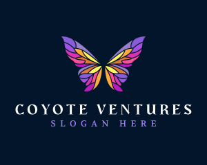 Butterfly Stained Glass Wing logo design