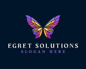 Butterfly Stained Glass Wing logo design