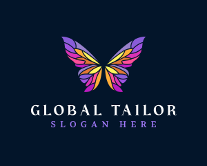 Butterfly Stained Glass Wing logo design