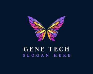 Butterfly Stained Glass Wing logo design