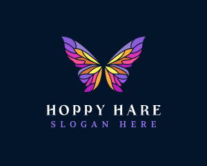 Butterfly Stained Glass Wing logo design