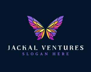 Butterfly Stained Glass Wing logo design