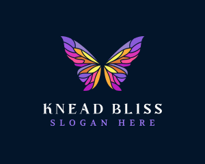 Butterfly Stained Glass Wing logo design