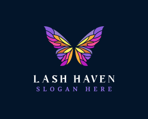 Butterfly Stained Glass Wing logo design