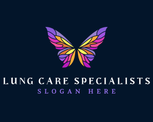 Butterfly Stained Glass Wing logo design