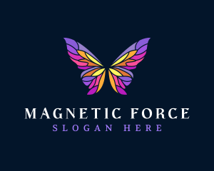 Butterfly Stained Glass Wing logo design