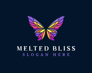 Butterfly Stained Glass Wing logo design