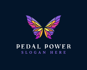 Butterfly Stained Glass Wing logo design