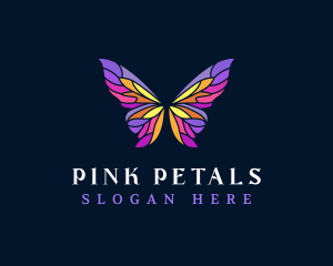 Butterfly Stained Glass Wing logo design