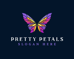 Butterfly Stained Glass Wing logo design