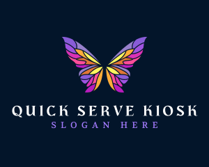 Butterfly Stained Glass Wing logo design