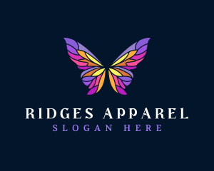 Butterfly Stained Glass Wing logo design