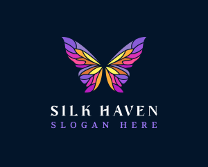 Butterfly Stained Glass Wing logo design