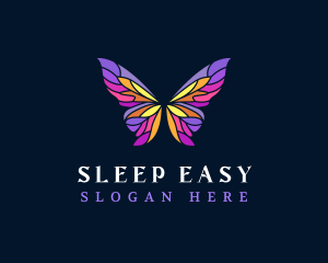 Butterfly Stained Glass Wing logo design